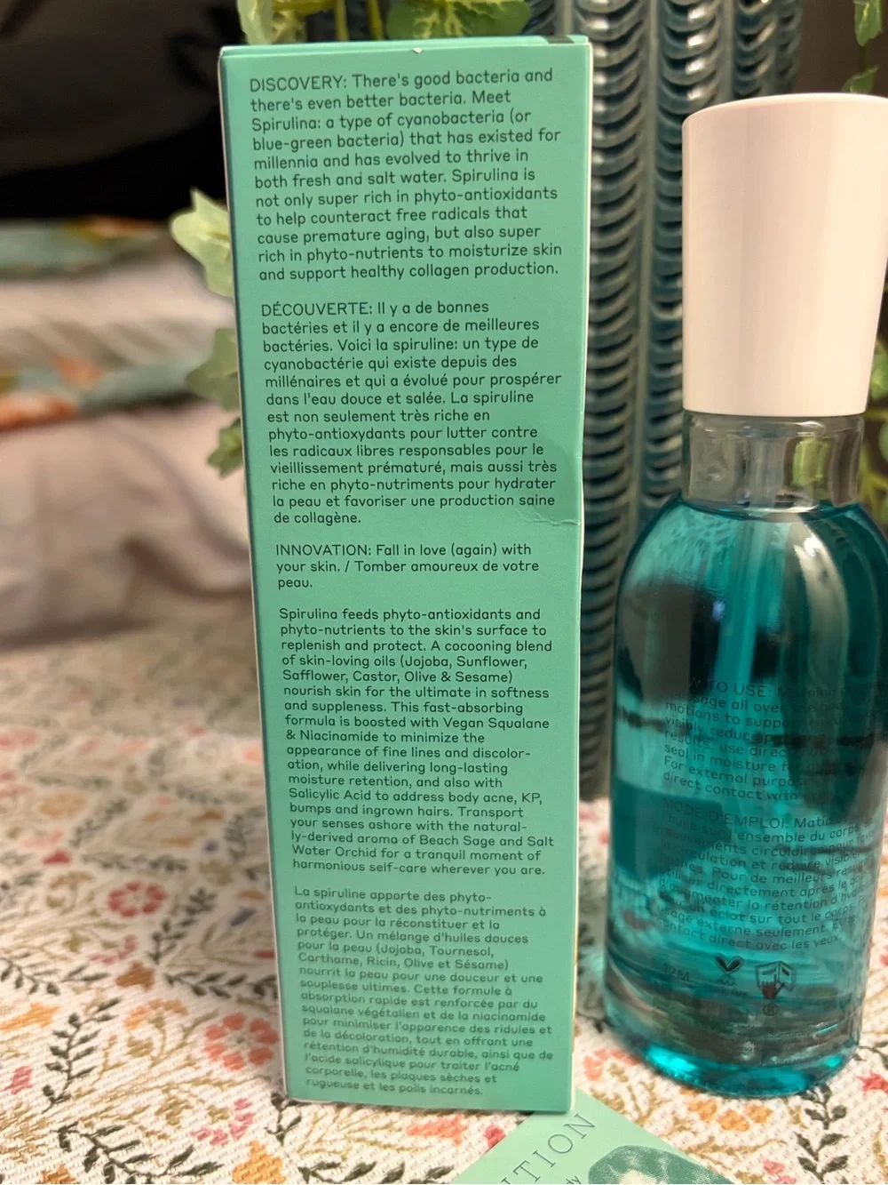 Volition Blue Spirulina Body Oil Niacin-amide Salicylic Acid Spirulina